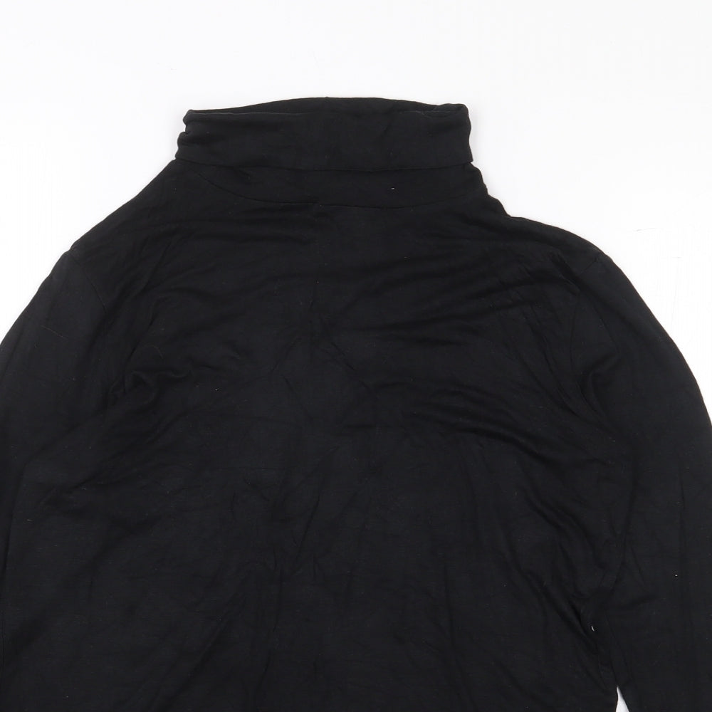 Store Twenty One Womens Black Viscose Basic T-Shirt Size S Roll Neck