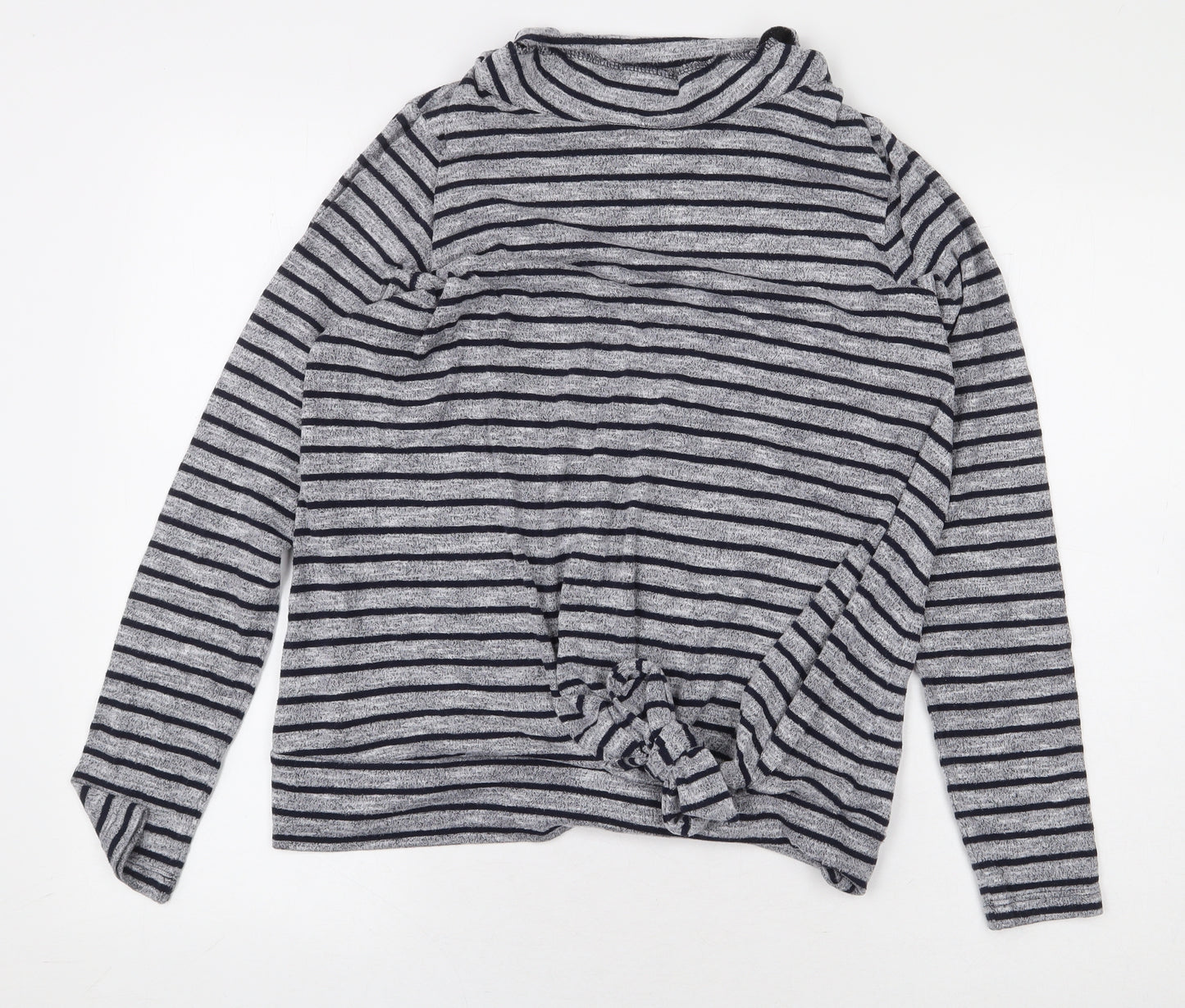 Marks and Spencer Womens Green Striped Polyester Pullover Sweatshirt Size 14 Pullover