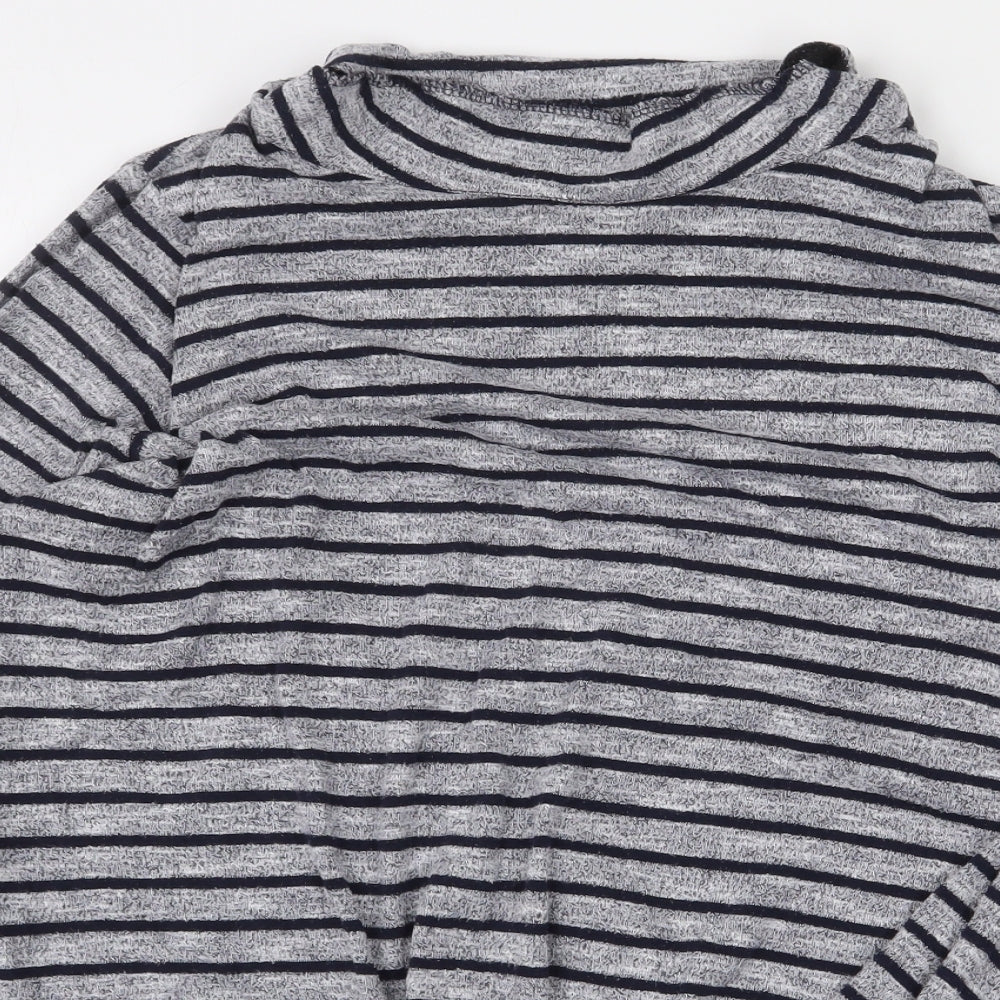 Marks and Spencer Womens Green Striped Polyester Pullover Sweatshirt Size 14 Pullover