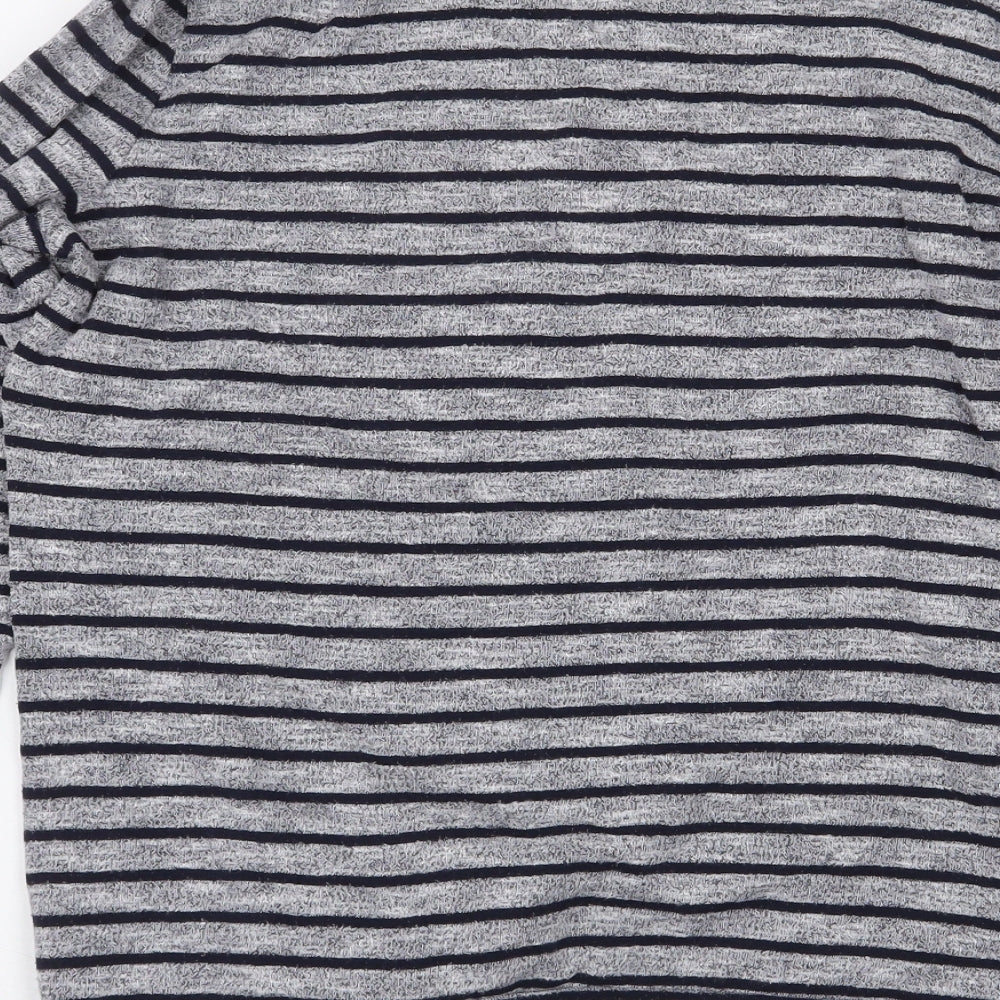Marks and Spencer Womens Green Striped Polyester Pullover Sweatshirt Size 14 Pullover