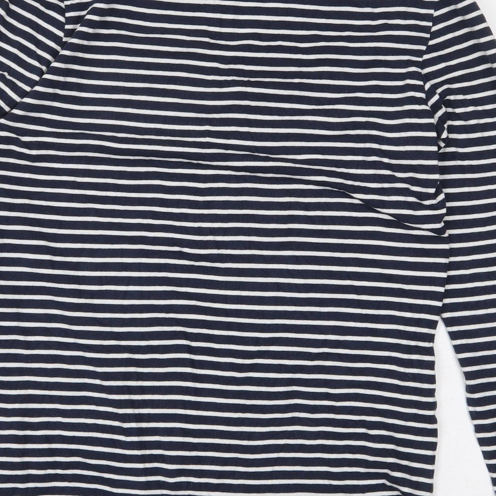 Atmosphere Womens Blue Striped Cotton Basic T-Shirt Size 12 Round Neck
