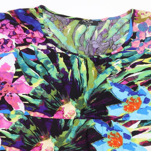 George Womens Multicoloured Floral Viscose Basic Blouse Size 16 Scoop Neck
