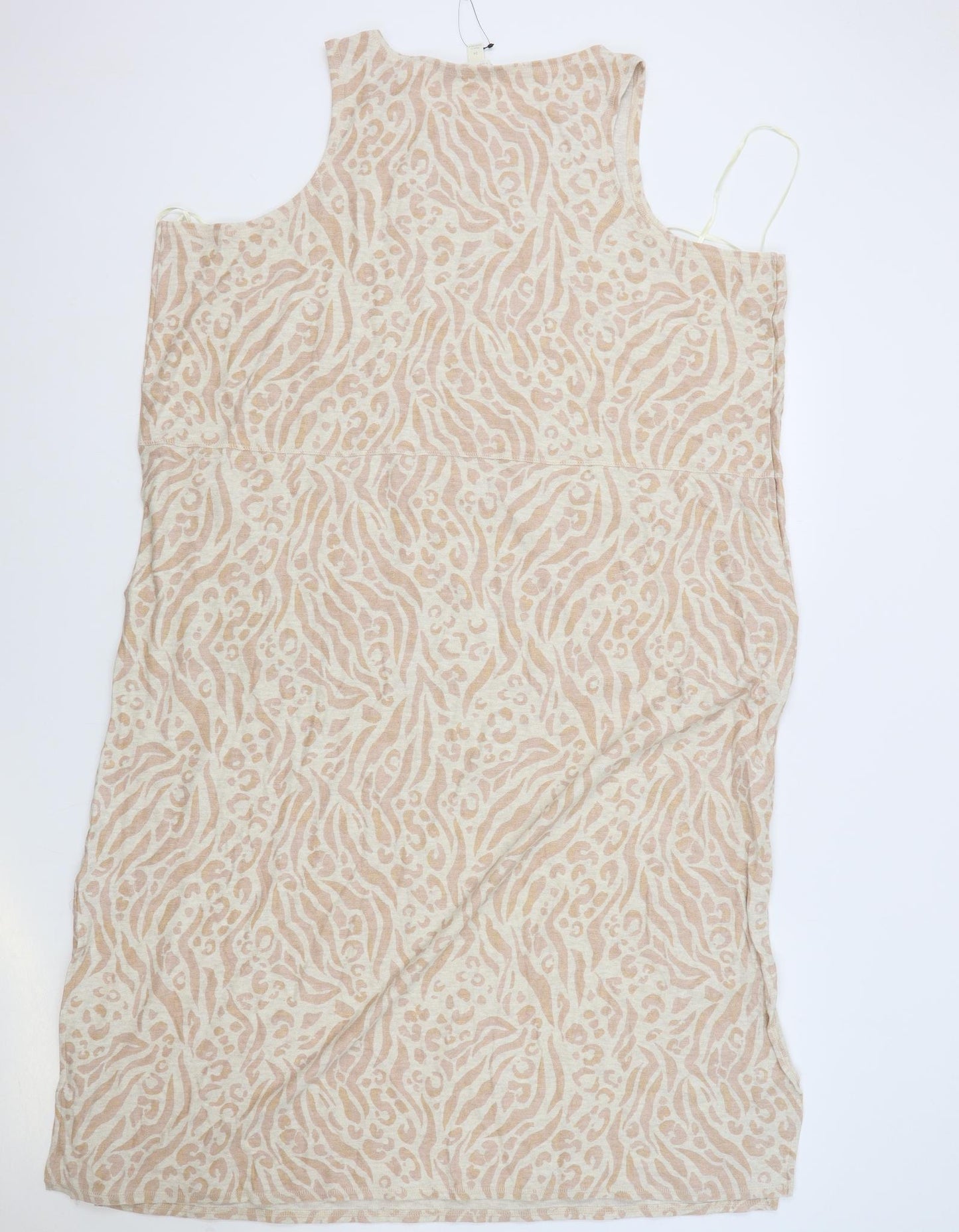The Lounge Edit Womens Pink Animal Print Cotton Shift Size 24 Round Neck Pullover