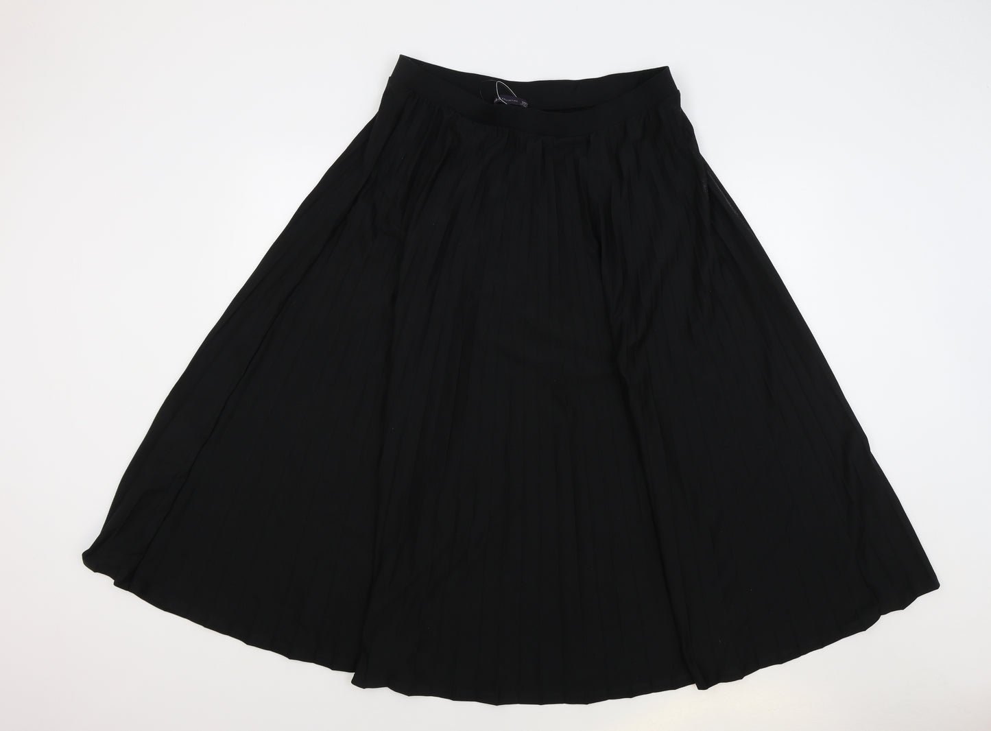 Marks and Spencer Womens Black Polyester Flare Skirt Size 16
