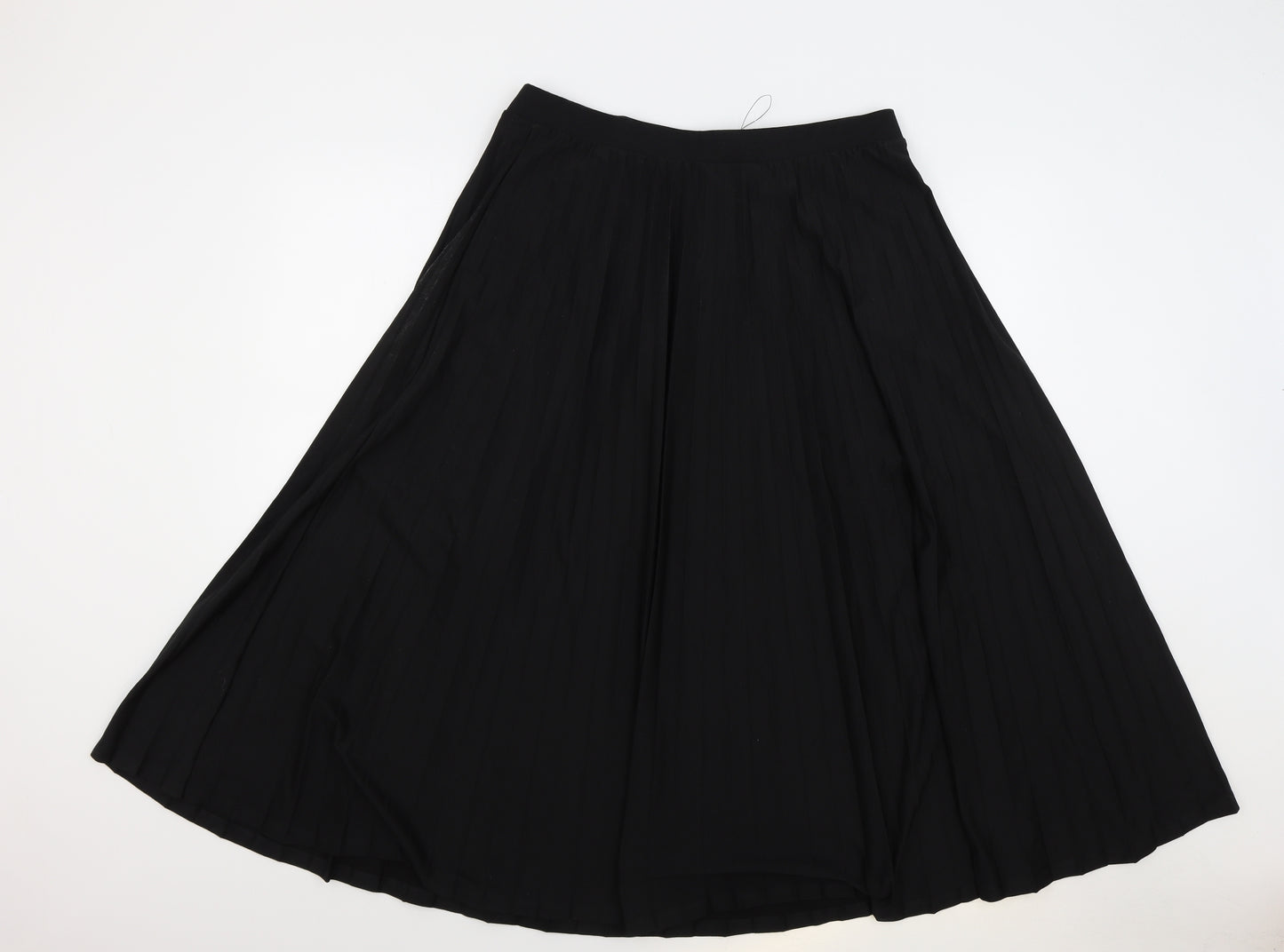 Marks and Spencer Womens Black Polyester Flare Skirt Size 16