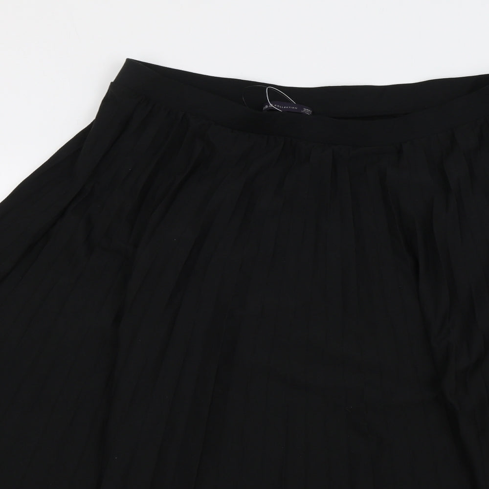 Marks and Spencer Womens Black Polyester Flare Skirt Size 16