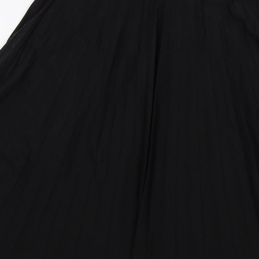 Marks and Spencer Womens Black Polyester Flare Skirt Size 16