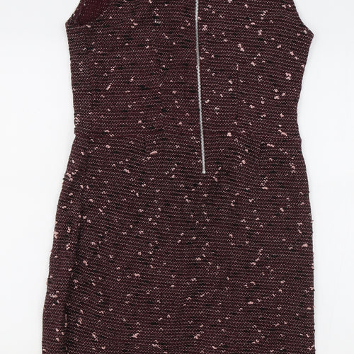 Therapy Womens Red Cotton A-Line Size 14 Boat Neck Zip