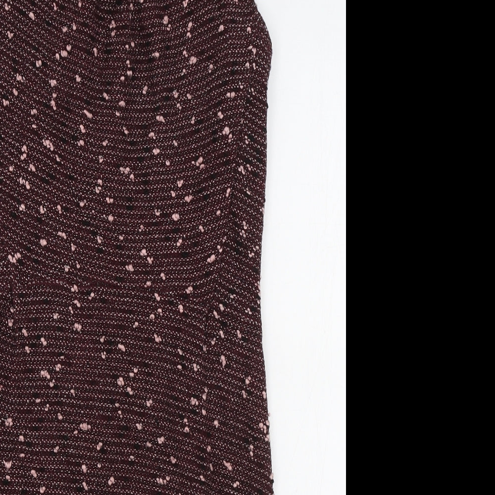 Therapy Womens Red Cotton A-Line Size 14 Boat Neck Zip