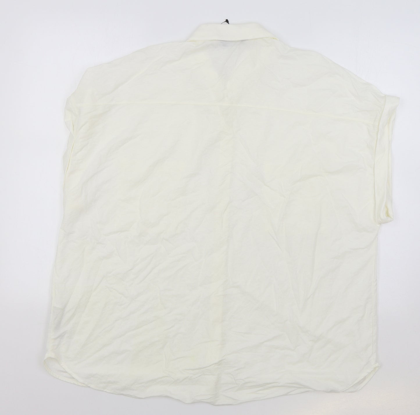 M&S Womens Ivory Viscose Tunic T-Shirt Size 18 Collared