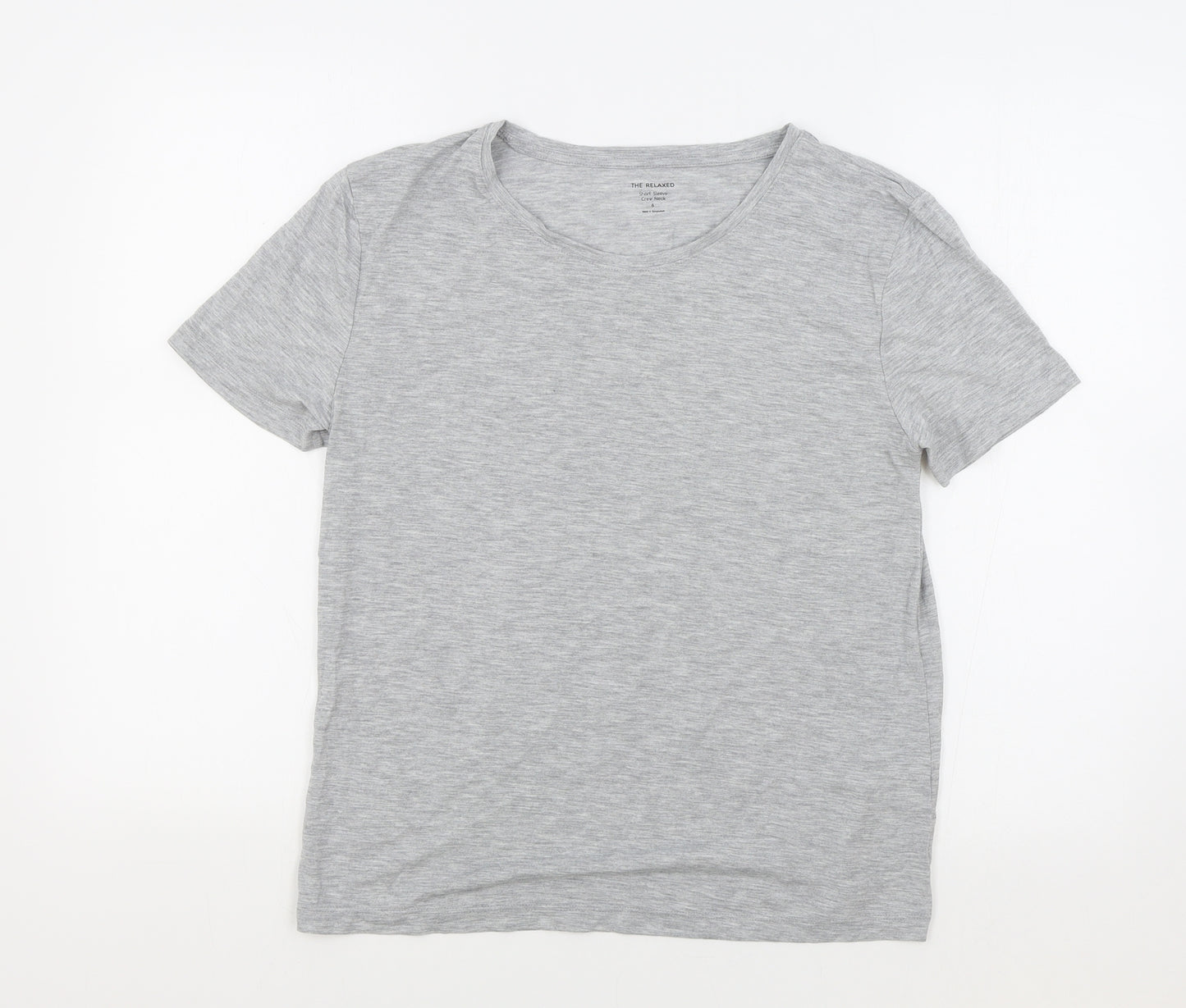 Marks and Spencer Womens Grey Polyester Jersey T-Shirt Size 6 Crew Neck