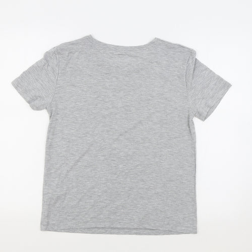 Marks and Spencer Womens Grey Polyester Jersey T-Shirt Size 6 Crew Neck