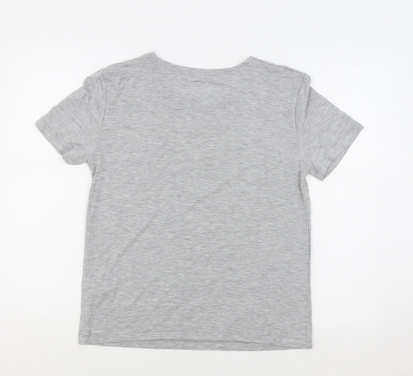 Marks and Spencer Womens Grey Polyester Jersey T-Shirt Size 6 Crew Neck
