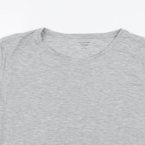 Marks and Spencer Womens Grey Polyester Jersey T-Shirt Size 6 Crew Neck
