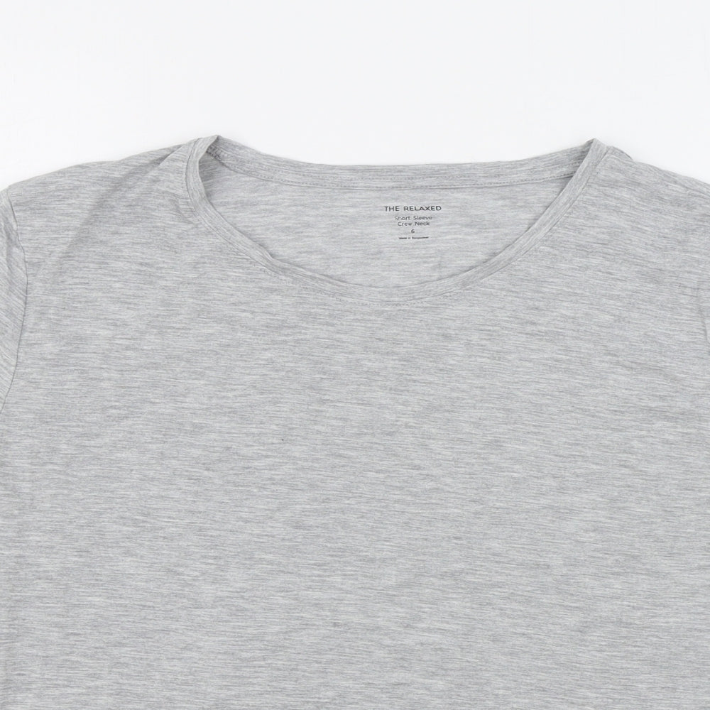 Marks and Spencer Womens Grey Polyester Jersey T-Shirt Size 6 Crew Neck