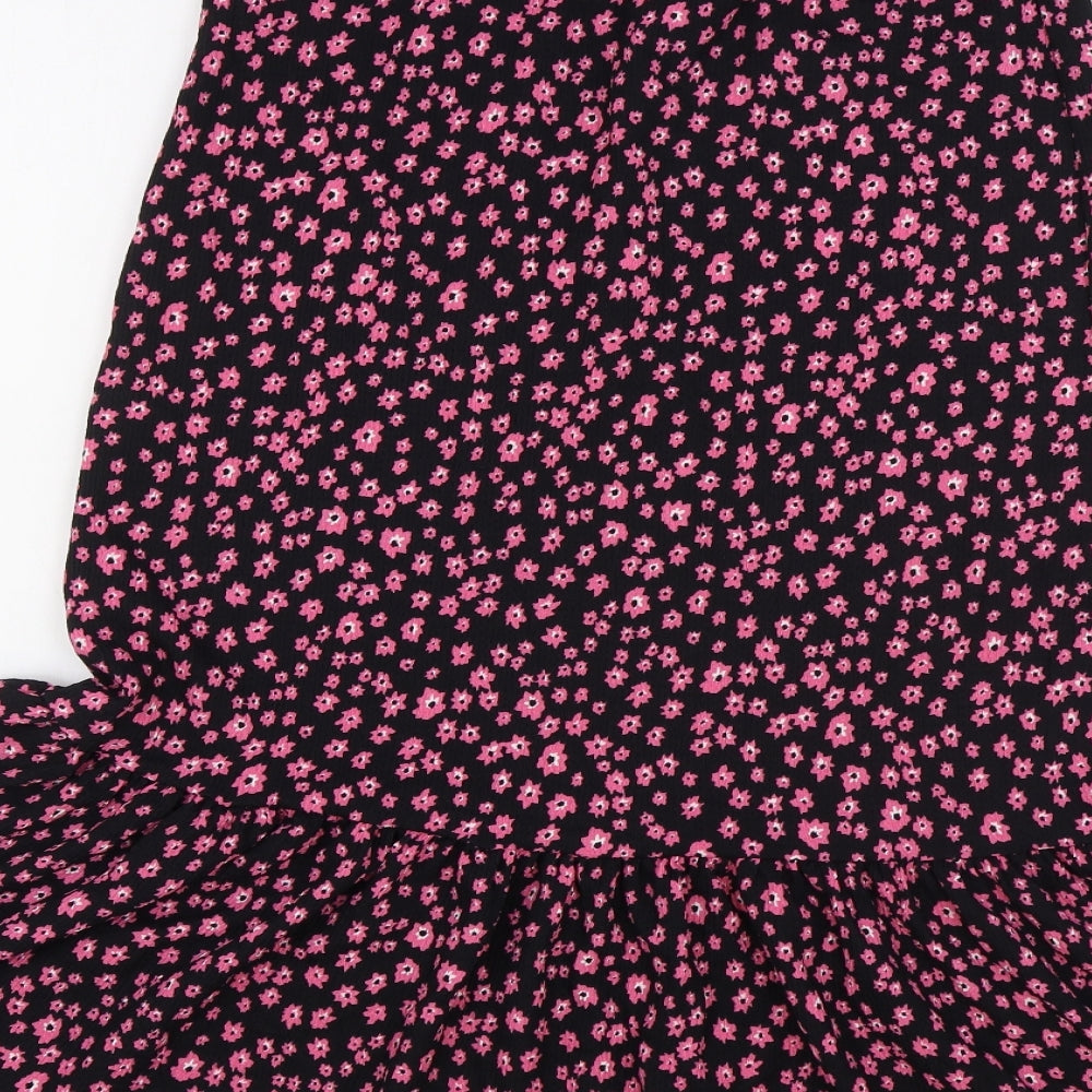 M&S Womens Pink Floral Viscose Flare Skirt Size 8