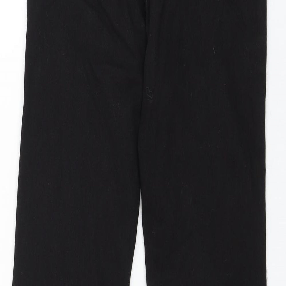 Pull&Bear Womens Black Cotton Flared Jeans Size 24 in L33 in Regular Zip