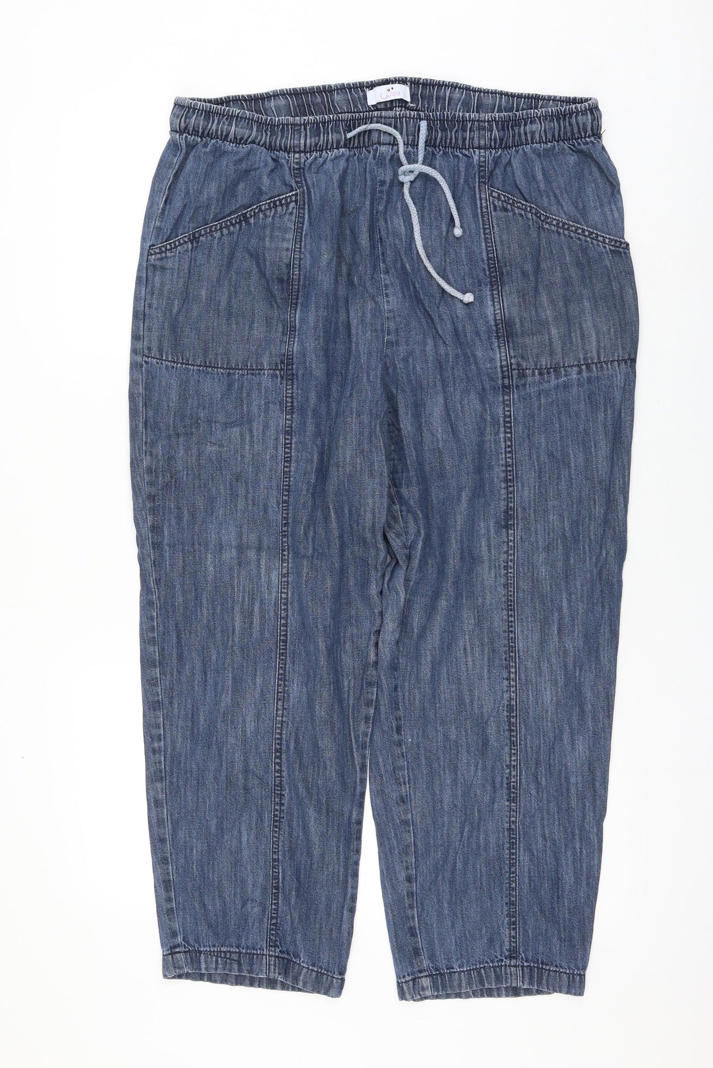 Julipa Womens Blue Polyester Tapered Jeans Size 36 in L25 in Regular Drawstring