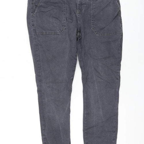 Dorothy Perkins Womens Grey Cotton Skinny Jeans Size 12 L26 in Regular Zip