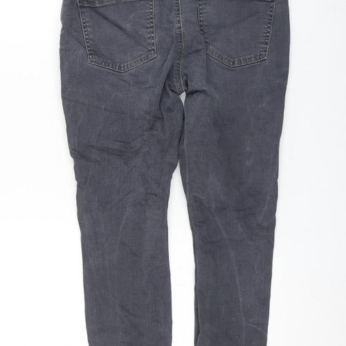 Dorothy Perkins Womens Grey Cotton Skinny Jeans Size 12 L26 in Regular Zip