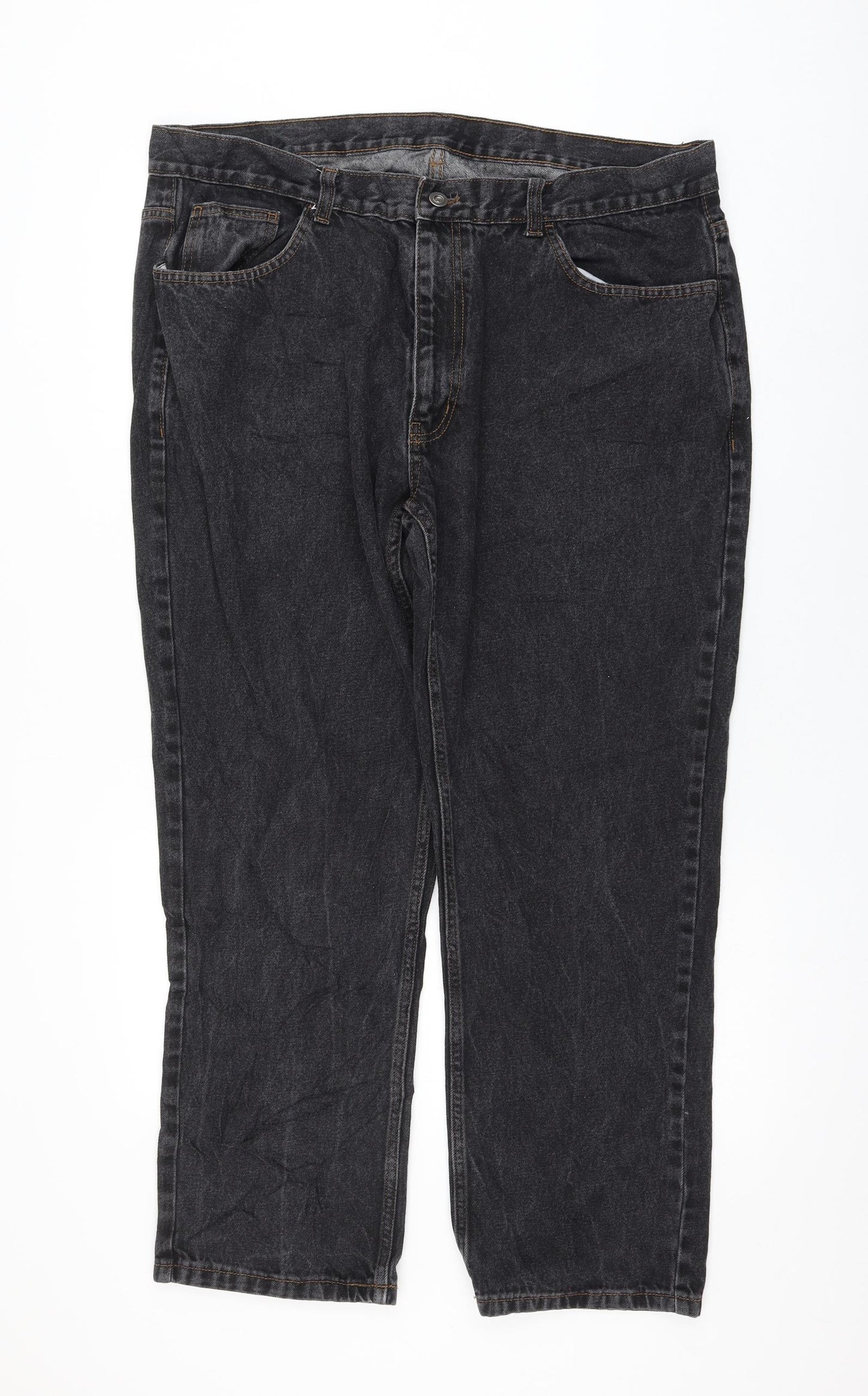 George Womens Black Cotton Straight Jeans Size 40 in L30 in Regular Zip
