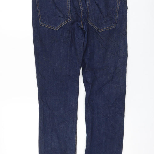 Primark Womens Blue Cotton Straight Jeans Size 28 in L30 in Regular Zip