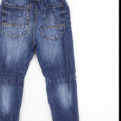 George Boys Blue Cotton Capri Jeans Size 18-24 Months Button - Distressed