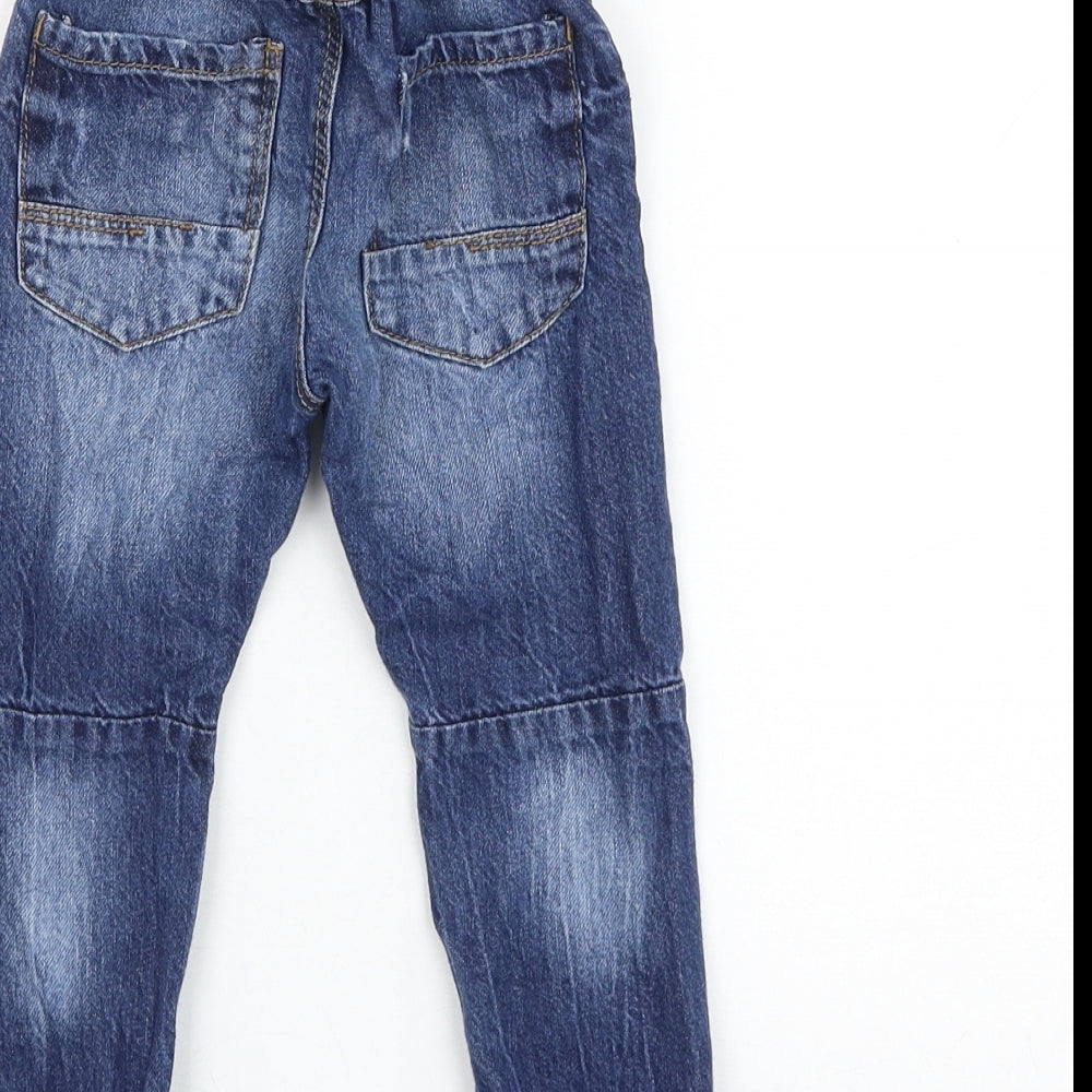 George Boys Blue Cotton Capri Jeans Size 18-24 Months Button - Distressed