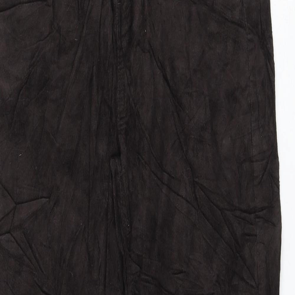Marks and Spencer Womens Brown Cotton Trousers Size 10 L30 in Regular Zip