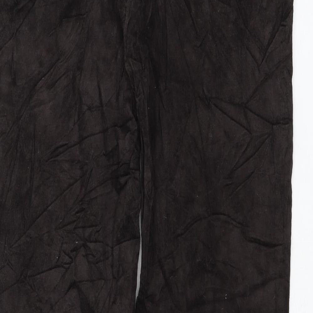 Marks and Spencer Womens Brown Cotton Trousers Size 10 L30 in Regular Zip