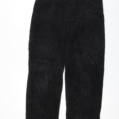 Monki Womens Black Cotton Trousers Size 12 L26 in Regular Zip