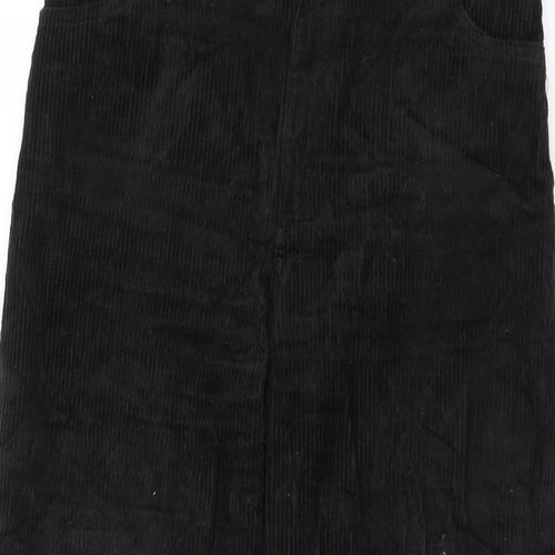 Monki Womens Black Cotton Trousers Size 12 L26 in Regular Zip