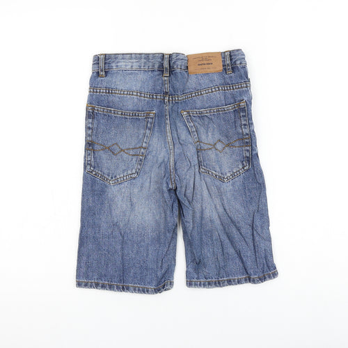 Zara Boys Blue Cotton Bermuda Shorts Size 9 Years Regular Zip