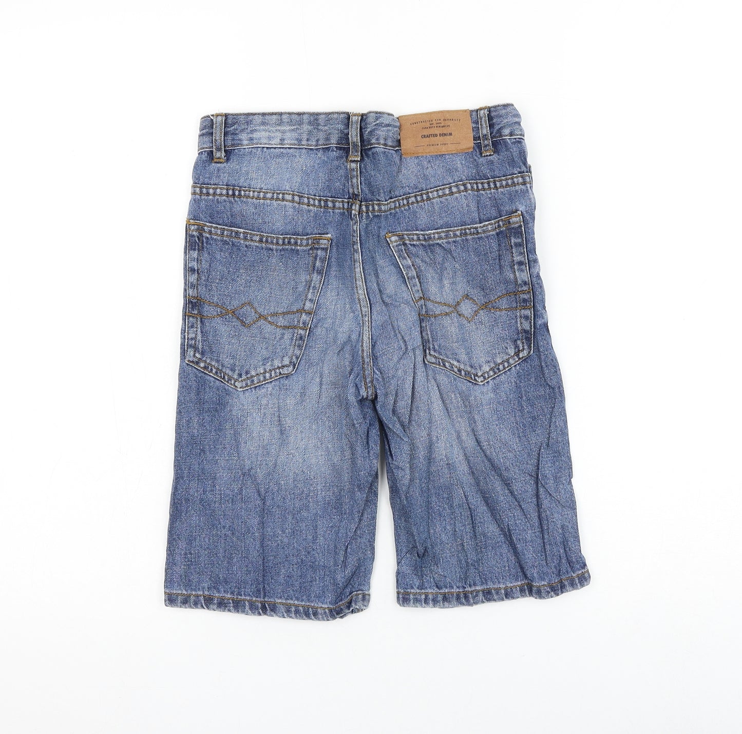 Zara Boys Blue Cotton Bermuda Shorts Size 9 Years Regular Zip
