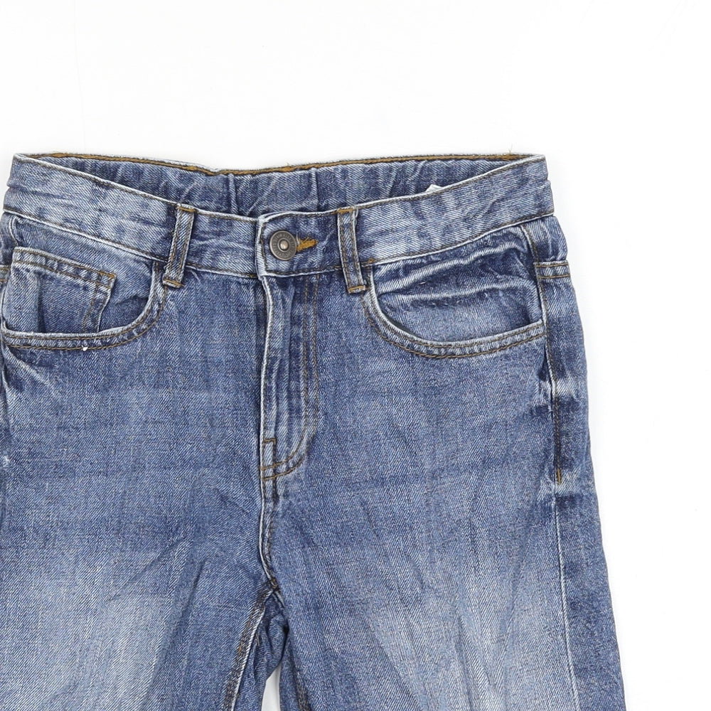 Zara Boys Blue Cotton Bermuda Shorts Size 9 Years Regular Zip