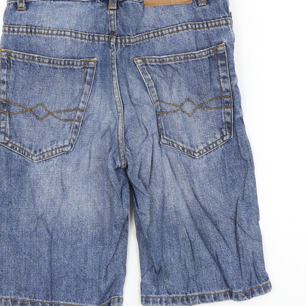 Zara Boys Blue Cotton Bermuda Shorts Size 9 Years Regular Zip