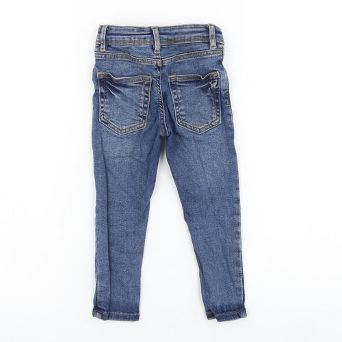 Primark Boys Blue Polyester Skinny Jeans Size 2-3 Years Regular Zip