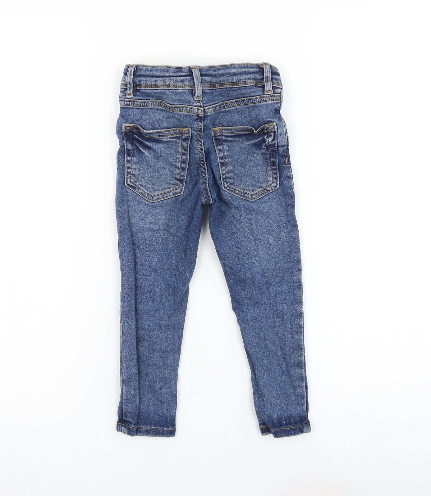 Primark Boys Blue Polyester Skinny Jeans Size 2-3 Years Regular Zip