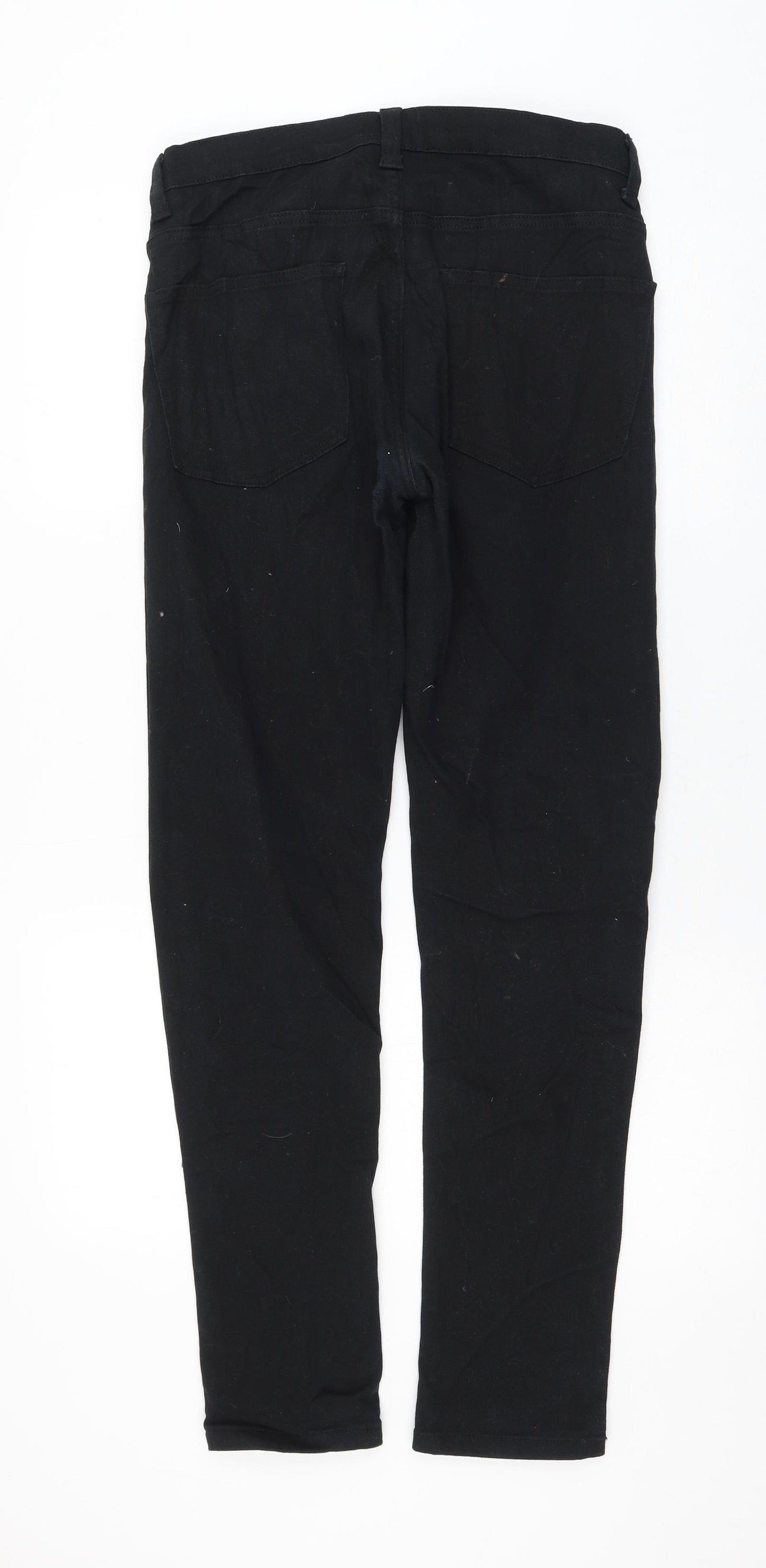 Primark Womens Black Cotton Straight Jeans Size 36 in L32 in Regular Zip