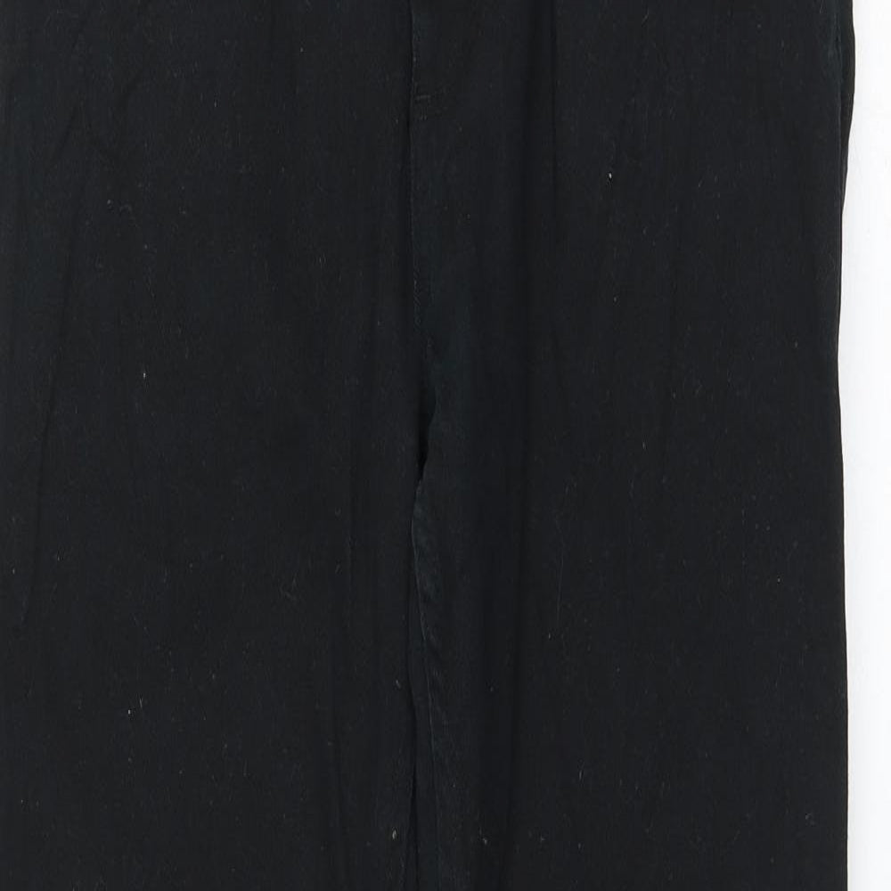Primark Womens Black Cotton Straight Jeans Size 36 in L32 in Regular Zip