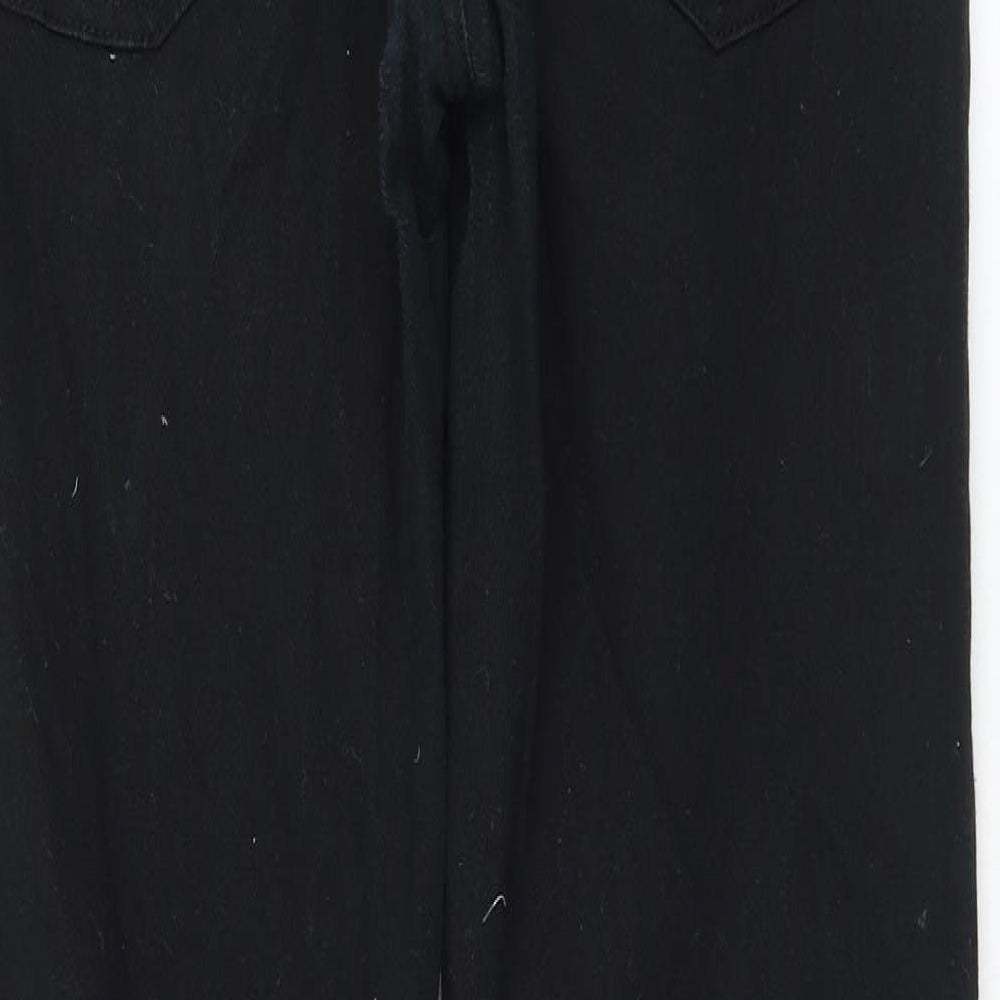 Primark Womens Black Cotton Straight Jeans Size 36 in L32 in Regular Zip