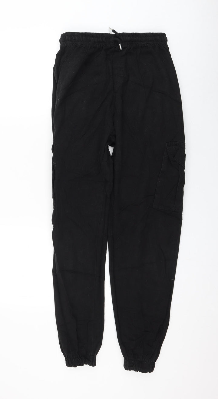 Rising Womens Black Polyester Tapered Jeans Size 8 L28 in Regular Drawstring