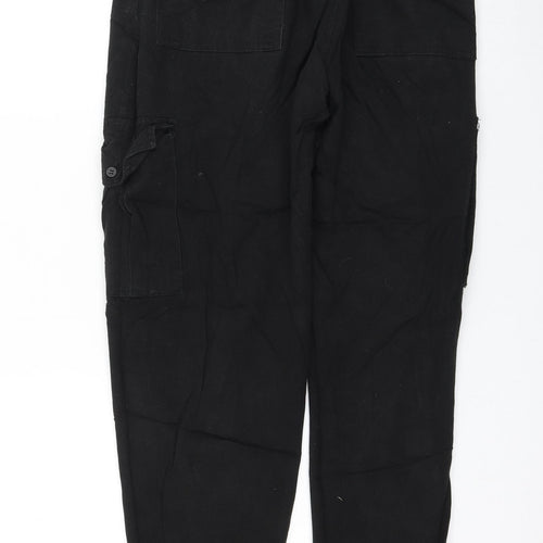 Rising Womens Black Polyester Tapered Jeans Size 8 L28 in Regular Drawstring