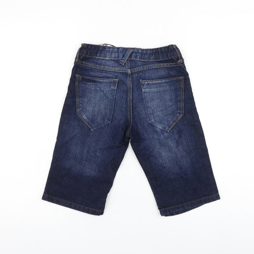 Matalan Boys Blue Cotton Bermuda Shorts Size 7 Years Regular Zip