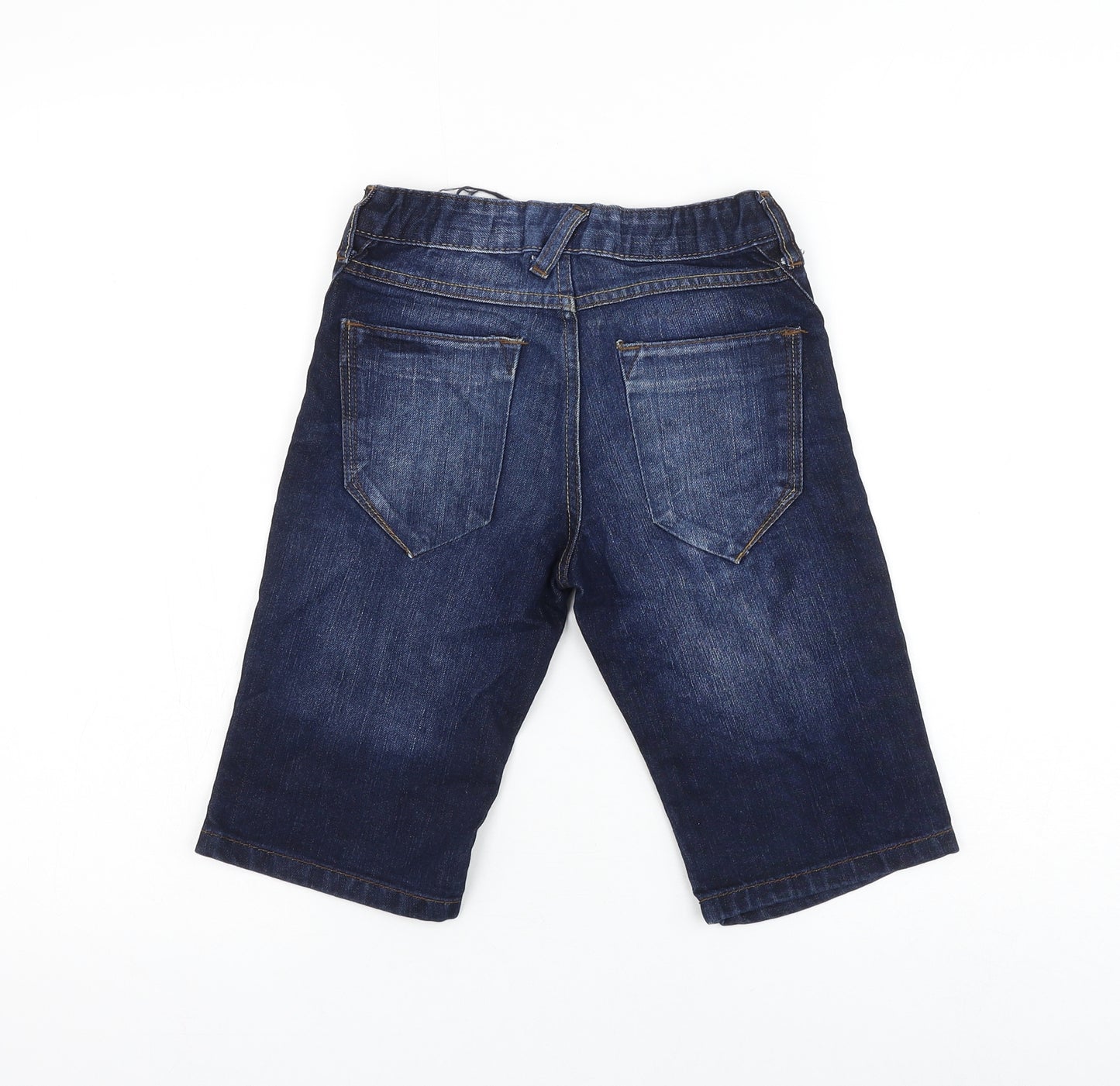 Matalan Boys Blue Cotton Bermuda Shorts Size 7 Years Regular Zip