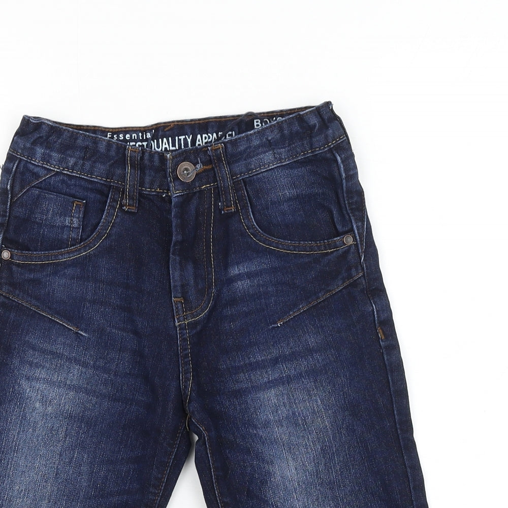 Matalan Boys Blue Cotton Bermuda Shorts Size 7 Years Regular Zip