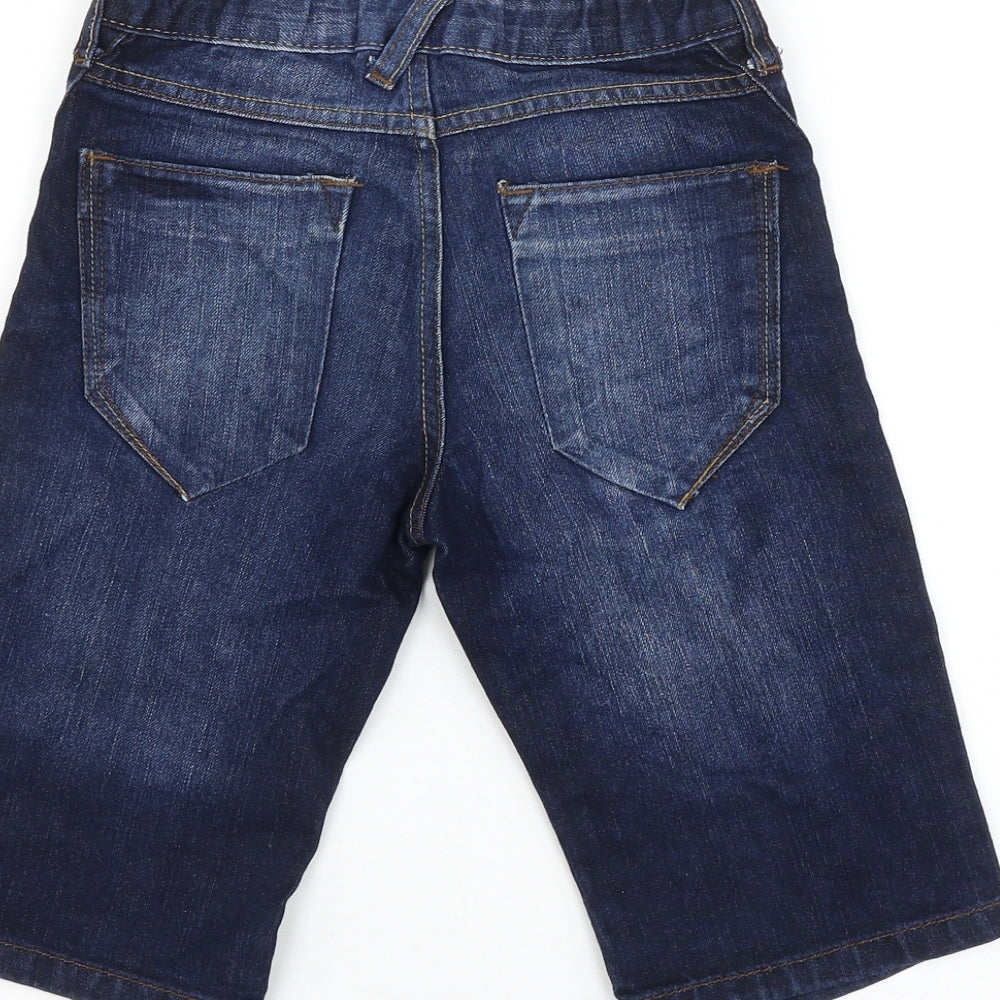 Matalan Boys Blue Cotton Bermuda Shorts Size 7 Years Regular Zip