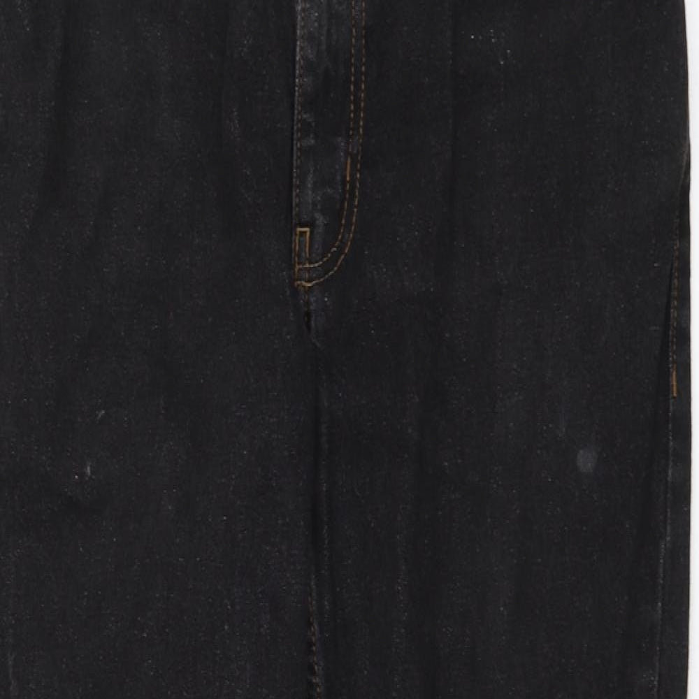 George Mens Black Cotton Straight Jeans Size 32 in L30 in Regular Zip