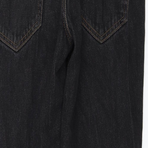 George Mens Black Cotton Straight Jeans Size 32 in L30 in Regular Zip