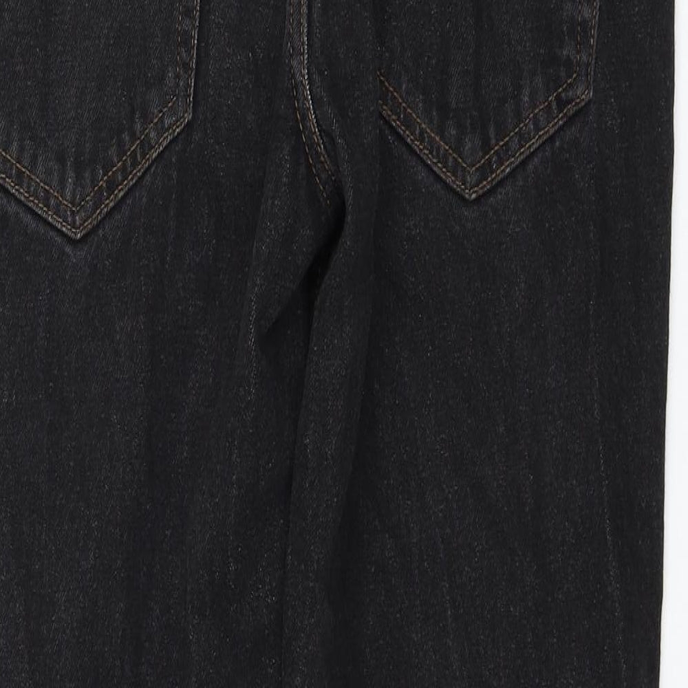 George Mens Black Cotton Straight Jeans Size 32 in L30 in Regular Zip
